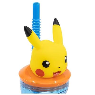 Pokémon 3d drinkfles met rietje , 360ml