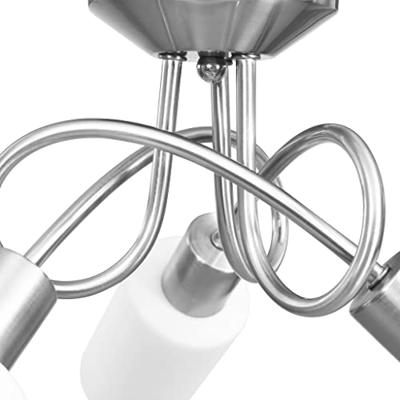 Plafondlamp met keramieke cilindervormige kappen 3xE14 wit - thumbnail