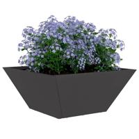 Tuin Bloempot Zwart 35 x 35 x 15 cm Koudgewalst staal - thumbnail