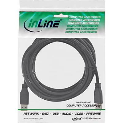 InLine 35230 USB 3.0 kabel, A naar A, zwart, 3 m