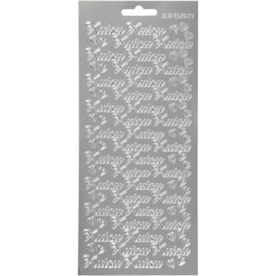 Creativ Company Stickers, kutsu, vel 10x23 cm, zilver, 1 vel