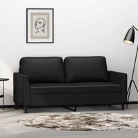 Tweezitsbank 140 cm kunstleer zwart - thumbnail