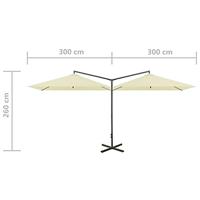 VidaXL Parasol dubbel met stalen paal 600x300 cm zandkleurig - thumbnail
