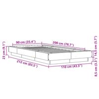 Bedframe LED massief hout wit 120x200 cm - thumbnail