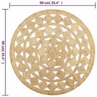 Vloerkleed handgemaakt 90 cm gevlochten jute - thumbnail