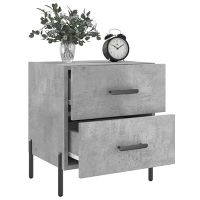 Nachtkastjes 2 st 40x35x47,5 cm bewerkt hout betongrijs