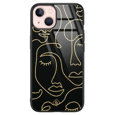 iPhone 13 glazen hardcase - Abstract faces