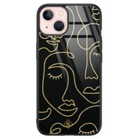 iPhone 13 glazen hardcase - Abstract faces - thumbnail
