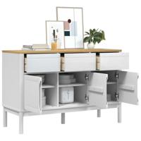 Dressoir FLORO 114x43x74 cm massief grenenhout wit - thumbnail