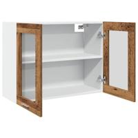 Bovenkast Lyon 80x31x60 cm bewerkt hout oud houtkleurig - thumbnail