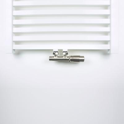 Onderblok Radiatoraansluitset Wiesbaden 16x2,0 +15 Knel Haaks Rechts Aansluiting Geborsteld Staal (RVS Look)