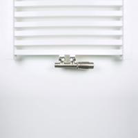 Onderblok Radiatoraansluitset Wiesbaden 16x2,0 +15 Knel Haaks Rechts Aansluiting Geborsteld Staal (RVS Look) - thumbnail