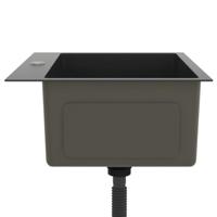 VidaXL Gootsteen handgemaakt roestvrij staal zwart - thumbnail