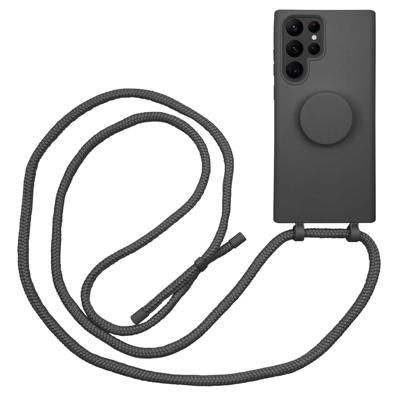 Høyde - Samsung Galaxy S22 Ultra - Telefoonhoes met koord + Socket houder - Zwart Høyde - Samsung Galaxy S22 Ultra - Telefoonhoes met koord + Socket houder - Zwart