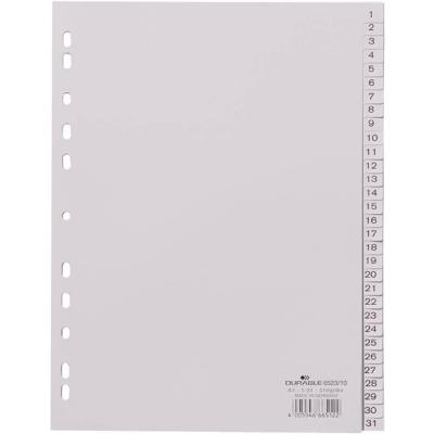 Durable 6523 Register DIN A4 1-31 Polypropyleen Grijs 31 tabbladen Bedrukte tabs 652310
