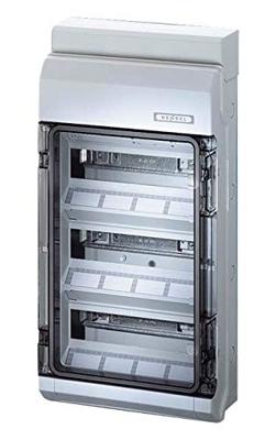 Hensel 61001145 KV 9336 NT Kleine verdeelkast Opbouw (op muur) Aantal groepen: 36 Aantal rijen: 3 Inhoud: 1 stuk(s)
