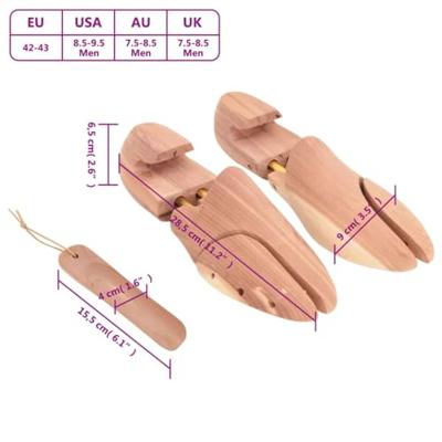 VidaXL Schoenspanner met schoenlepel eu 40-41 massief cederhout