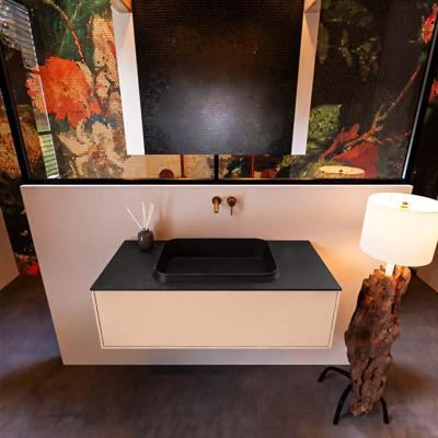 Badkamermeubelset Mondiaz Erin 100 cm met 1 Lade met RIDGE Wastafel Midden Urban Zonder Kraangaten Greeploos Mat Rosee Badkamermeubelset Mondiaz Erin 100 cm met 1 Lade met RIDGE Wastafel Midden Urban Zonder Kraangaten Greeploos Mat Rosee