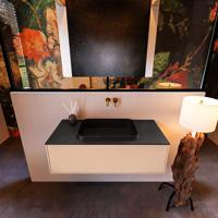 Badkamermeubelset Mondiaz Erin 100 cm met 1 Lade met RIDGE Wastafel Midden Urban Zonder Kraangaten Greeploos Mat Rosee - thumbnail