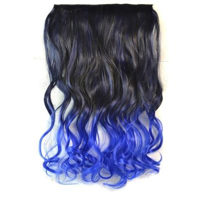 Eendelige naadloze Hair Extension stuk kleur verloop grote golf lang Curling Clip Type haarstukje