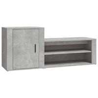 VidaXL Schoenenkast 130x35x54 cm bewerkt hout betongrijs - thumbnail