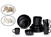 Alpina Serviesset 16-Delig - Bordenset 4 Persoons - Zwart, Creme, Zand - thumbnail