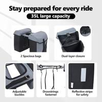 VidaXL Fietstas grijs en zwart 31.5 x 15.5 x 40 cm polyester - thumbnail