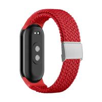 By Qubix - Braided nylon bandje - Rood - Compatible met Xiaomi Smart Band 8 & 9 - Compatible Xiaomi bandje - thumbnail