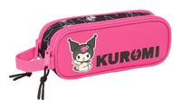 Pennenetui met 2 vakken Kuromi Zwart Fuchsia 21 x 8 x 6 cm - thumbnail