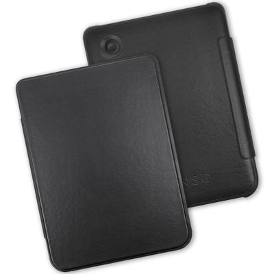 Lunso Kobo Clara BW / Clara Colour hoes (6 inch) - echt leren sleepcover - Zwart Lunso Kobo Clara BW / Clara Colour hoes (6 inch) - echt leren sleepcover - Zwart