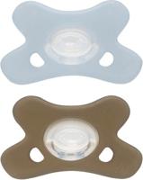 Difrax Fopspeen Natural 0-6m 2pack Blauw/grijs - thumbnail