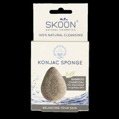 Skoon Konjac spons bamboo charcoal bio 1 Stuks
