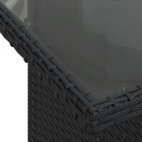 7-delige Loungeset met kussens poly rattan zwart - thumbnail