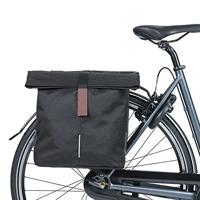 Basil city dubbele fietstas grijs, waterafstotend, geschikt voor e-bikes, reflecterend, 28-32l - thumbnail