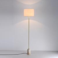 Staande lamp Valira travertino - E27-fitting - 25W - IP20 voor binnen - Kap van linnen - Voet van travertin - thumbnail