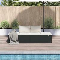 Tuinbed 195x60 cm poly rattan zwart - thumbnail