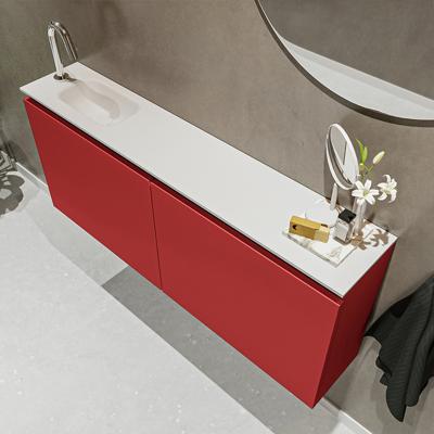 MONDIAZ TURE 120cm toiletmeubel fire. EDEN wastafel talc links 1 kraangat