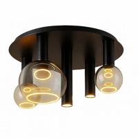Ztahl Plafondlamp Riva 5 lichts Ø 50 cm zwart - thumbnail