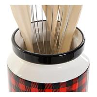 Pot voor Keukengerei DKD Home Decor Roestvrij staal Pijnboom Dolomite 11,5 x 11,5 x 26 cm 1 L - thumbnail