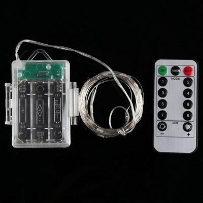 5m zilver koperdraad string licht 50 LEDs 3 x AA batterijen vak Fairy lamp decoratieve licht met afstandsbediening DC 5V