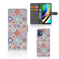 Motorola Moto G9 Plus Bookcase Tiles Color - thumbnail