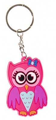 LG Imports sleutelhanger uil junior 3,5 cm rubber roze
