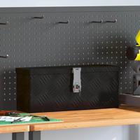 VidaXL Opbergbox 50x15x20,5 cm aluminium zwart - thumbnail