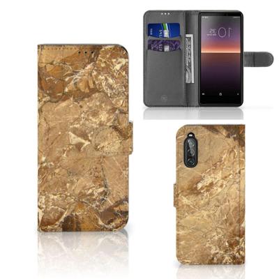 Sony Xperia 10 II | Bookcase | Marmer Creme