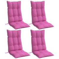 Stoelkussens 4 st hoge rug oxford stof roze - thumbnail