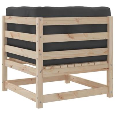 7-delige Loungeset met kussens massief grenenhout