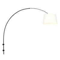 Steinhauer Zwarte wand booglampSparkled met witte lampenkap - 8192ZW - thumbnail