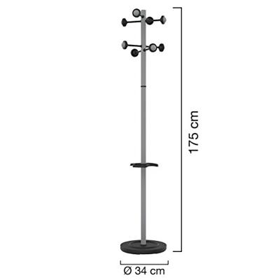 Kapstok Unilux Accueil staand metallic grijs