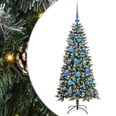VidaXL Kunstkerstboom met 150 led groen 120 cm pvc en plastic en staal VidaXL Kunstkerstboom met 150 led groen 120 cm pvc en plastic en staal