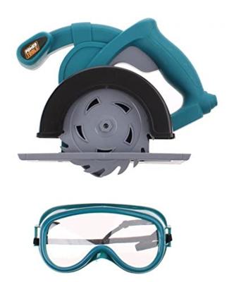 Jonotoys Power tools cirkelzaag met veiligheidsbril - thumbnail